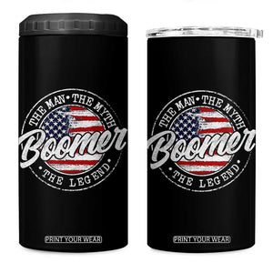 Boomers Generation 4 in 1 Can Cooler Tumbler Vintage The Man The Myth The Legend American Flag TS10 One Size: 16 oz Black Print Your Wear
