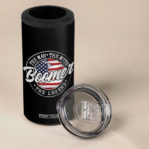 Boomers Generation 4 in 1 Can Cooler Tumbler Vintage The Man The Myth The Legend American Flag TS10 Print Your Wear