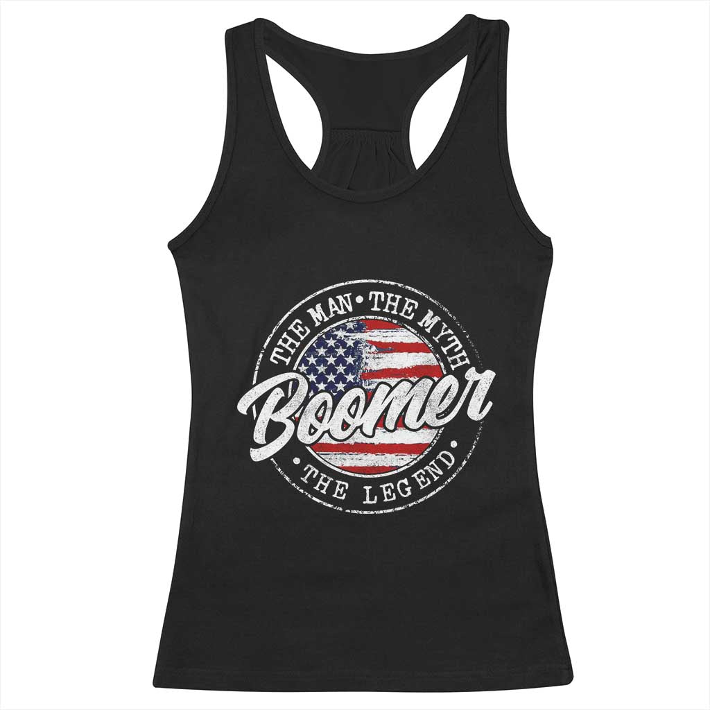 Boomers Generation Racerback Tank Top Vintage The Man The Myth The Legend American Flag - Print Your Wear