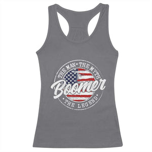 Boomers Generation Racerback Tank Top Vintage The Man The Myth The Legend American Flag TS10 Charcoal Print Your Wear