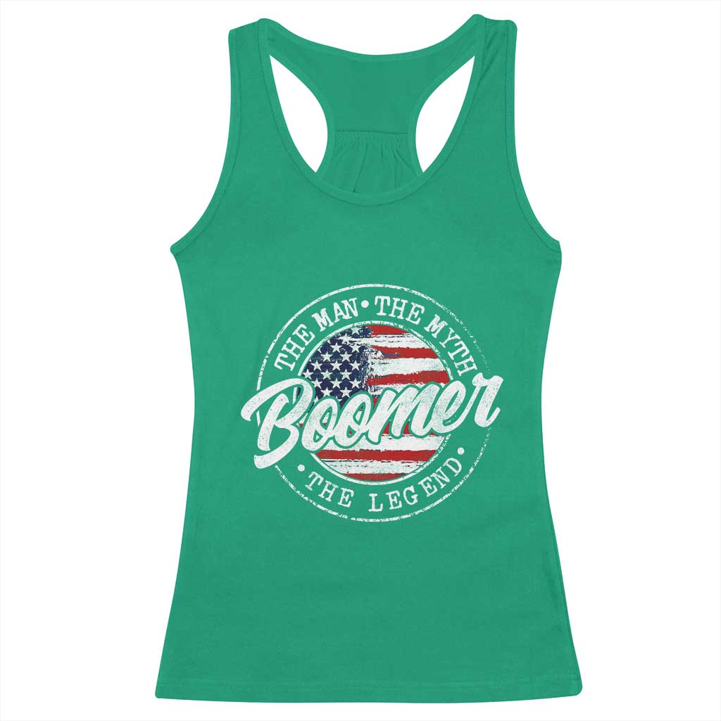 Boomers Generation Racerback Tank Top Vintage The Man The Myth The Legend American Flag TS10 Irish Green Print Your Wear