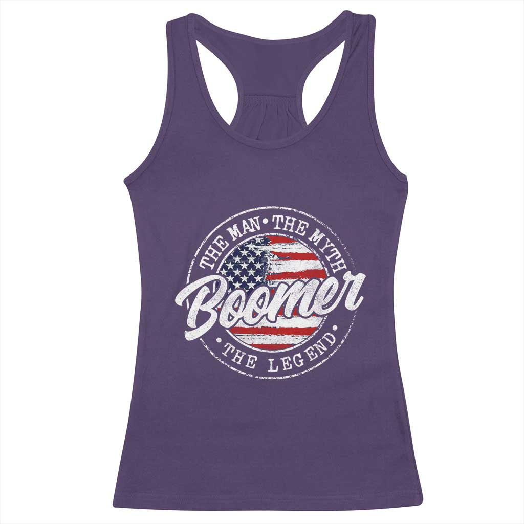 Boomers Generation Racerback Tank Top Vintage The Man The Myth The Legend American Flag TS10 Purple Print Your Wear