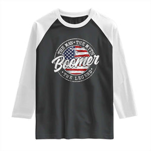 Boomers Generation Raglan Shirt Vintage The Man The Myth The Legend American Flag TS10 Black White Print Your Wear
