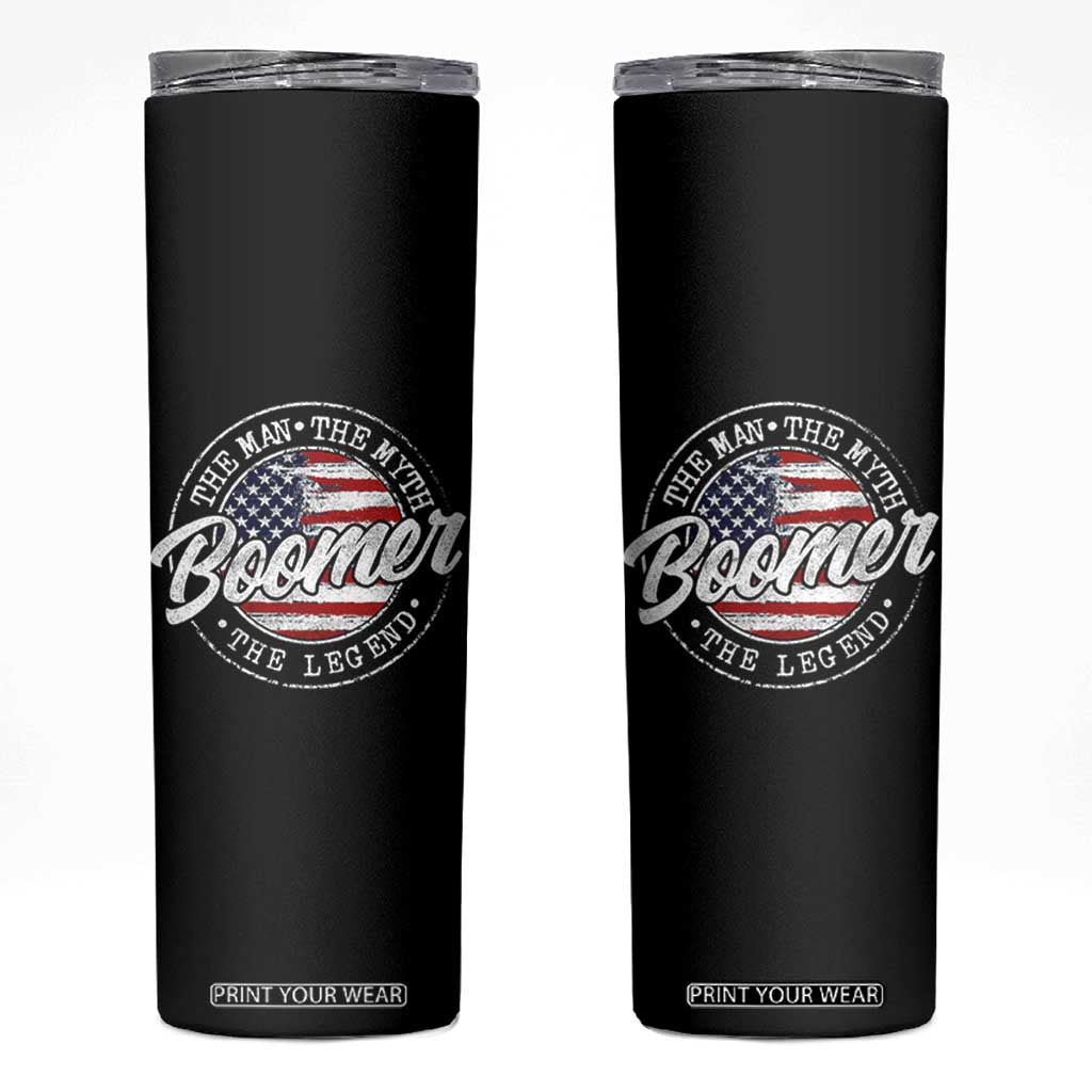 Boomers Generation Skinny Tumbler Vintage The Man The Myth The Legend American Flag TS10 Black Print Your Wear