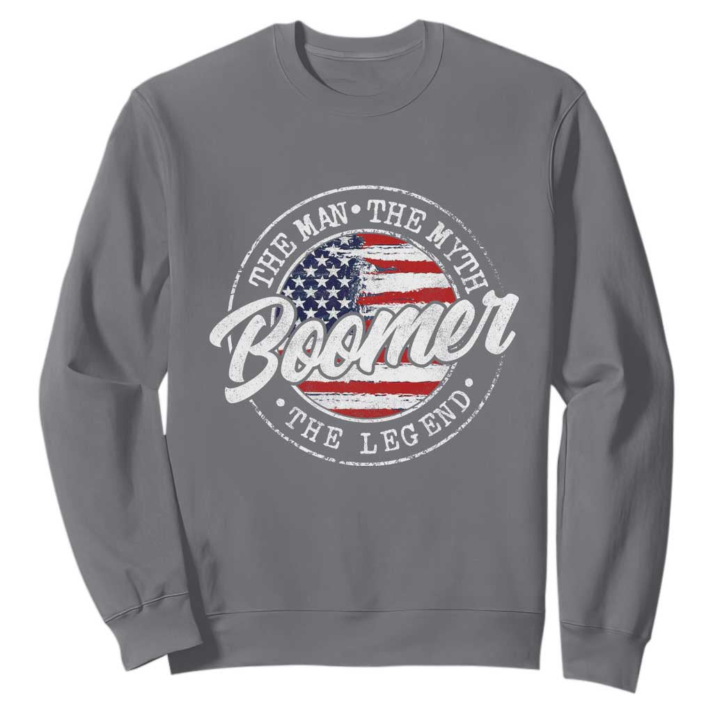 Boomers Generation Sweatshirt Vintage The Man The Myth The Legend American Flag TS10 Charcoal Print Your Wear