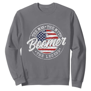 Boomers Generation Sweatshirt Vintage The Man The Myth The Legend American Flag TS10 Charcoal Print Your Wear