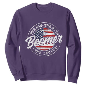 Boomers Generation Sweatshirt Vintage The Man The Myth The Legend American Flag TS10 Purple Print Your Wear