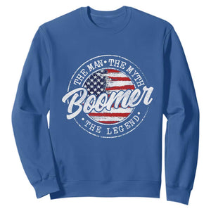 Boomers Generation Sweatshirt Vintage The Man The Myth The Legend American Flag TS10 Royal Blue Print Your Wear