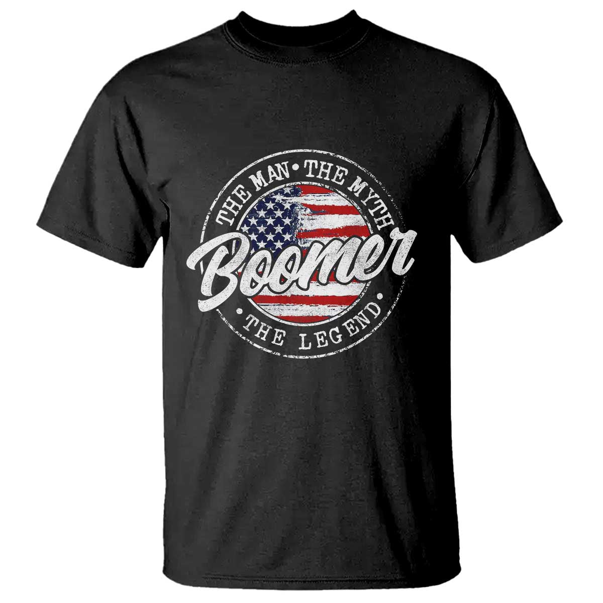 Boomers Generation T Shirt Vintage The Man The Myth The Legend American Flag TS10 Black Print Your Wear