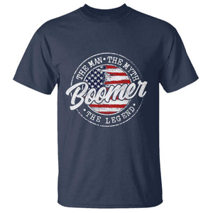Boomers Generation T Shirt Vintage The Man The Myth The Legend American Flag TS10 Navy Print Your Wear