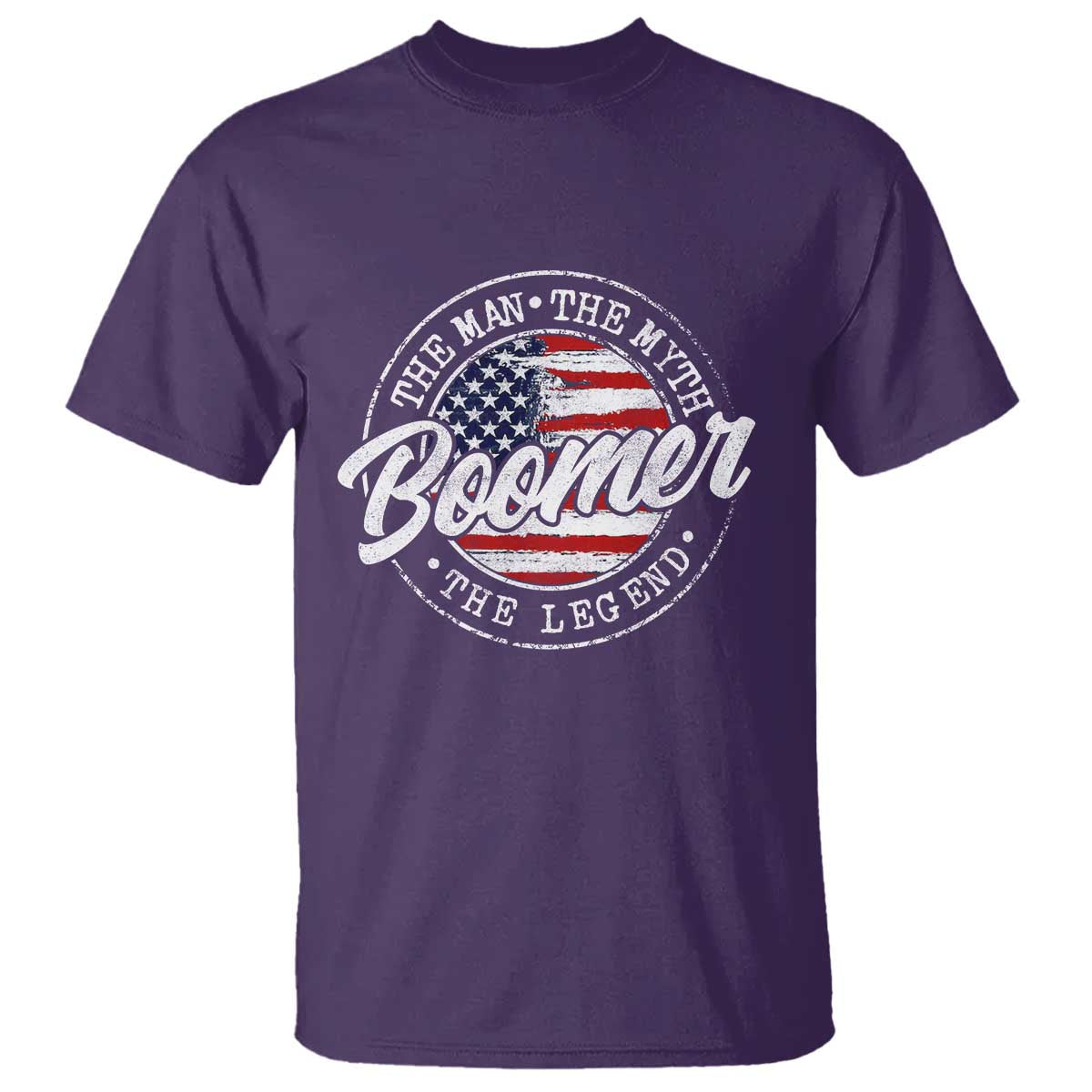 Boomers Generation T Shirt Vintage The Man The Myth The Legend American Flag TS10 Purple Print Your Wear