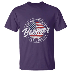 Boomers Generation T Shirt Vintage The Man The Myth The Legend American Flag TS10 Purple Print Your Wear
