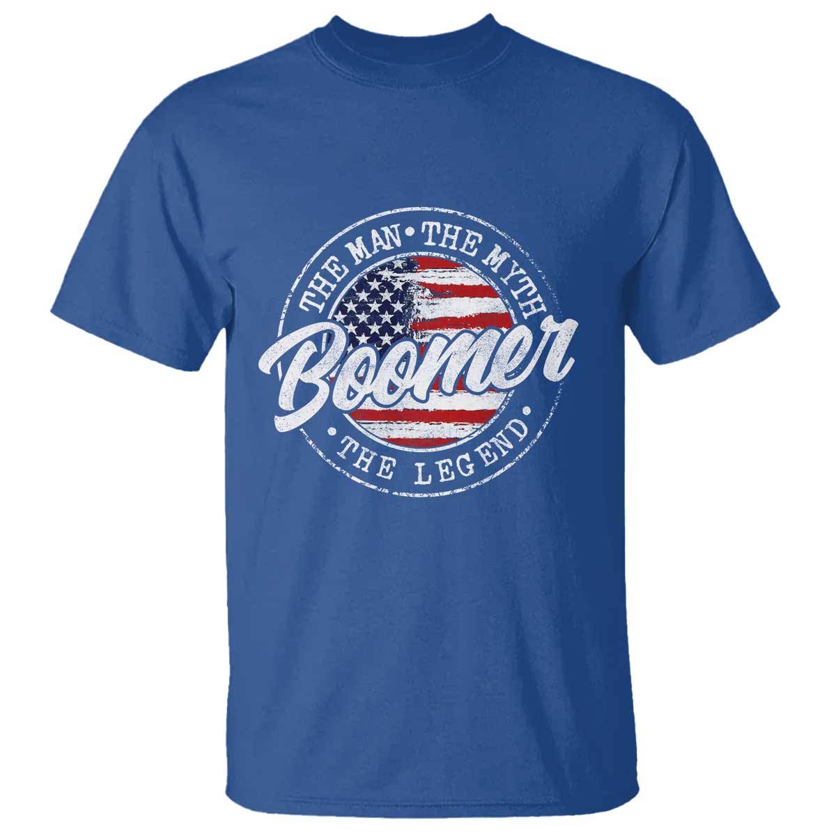 Boomers Generation T Shirt Vintage The Man The Myth The Legend American Flag TS10 Royal Blue Print Your Wear