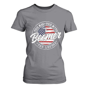 Boomers Generation T Shirt For Women Vintage The Man The Myth The Legend American Flag TS10 Charcoal Print Your Wear
