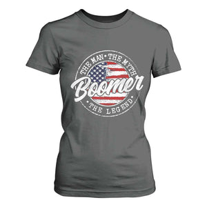 Boomers Generation T Shirt For Women Vintage The Man The Myth The Legend American Flag TS10 Dark Heather Print Your Wear
