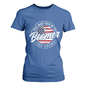Boomers Generation T Shirt For Women Vintage The Man The Myth The Legend American Flag TS10 Royal Blue Print Your Wear