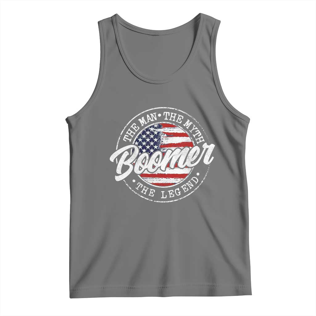 Boomers Generation Tank Top Vintage The Man The Myth The Legend American Flag TS10 Black Heather Print Your Wear