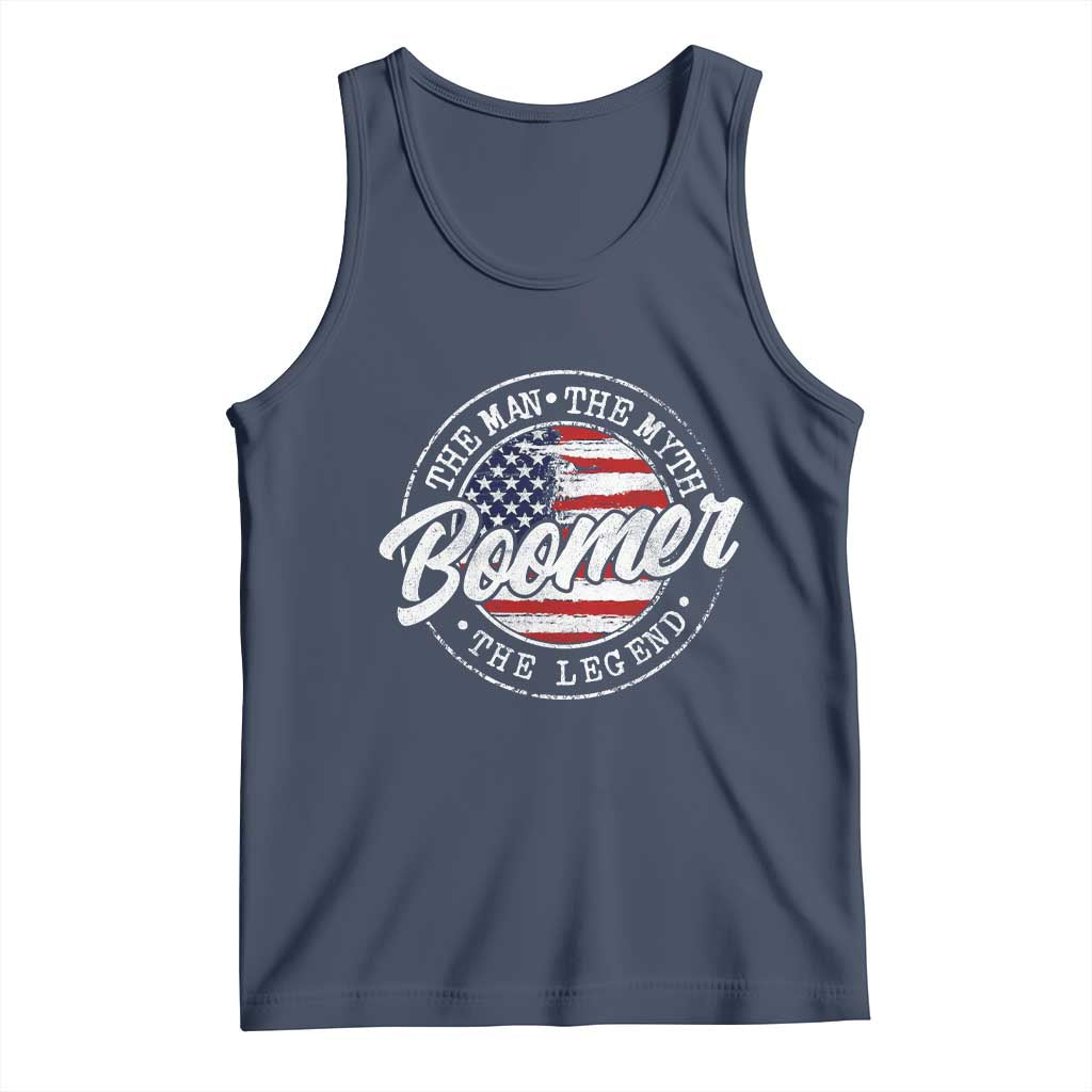 Boomers Generation Tank Top Vintage The Man The Myth The Legend American Flag TS10 Navy Print Your Wear