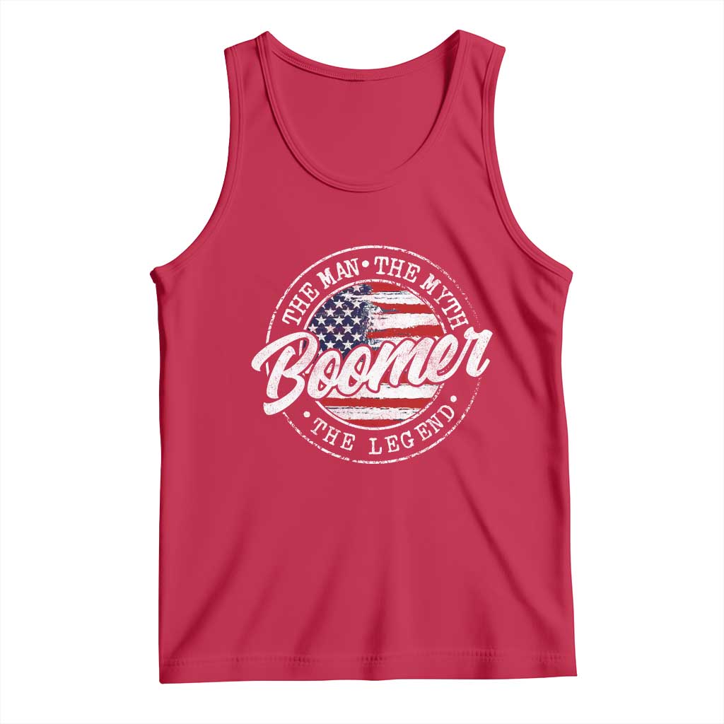 Boomers Generation Tank Top Vintage The Man The Myth The Legend American Flag TS10 Red Print Your Wear