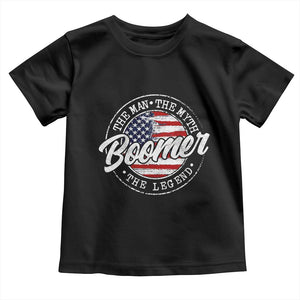 Boomers Generation Toddler T Shirt Vintage The Man The Myth The Legend American Flag TS10 Black Print Your Wear