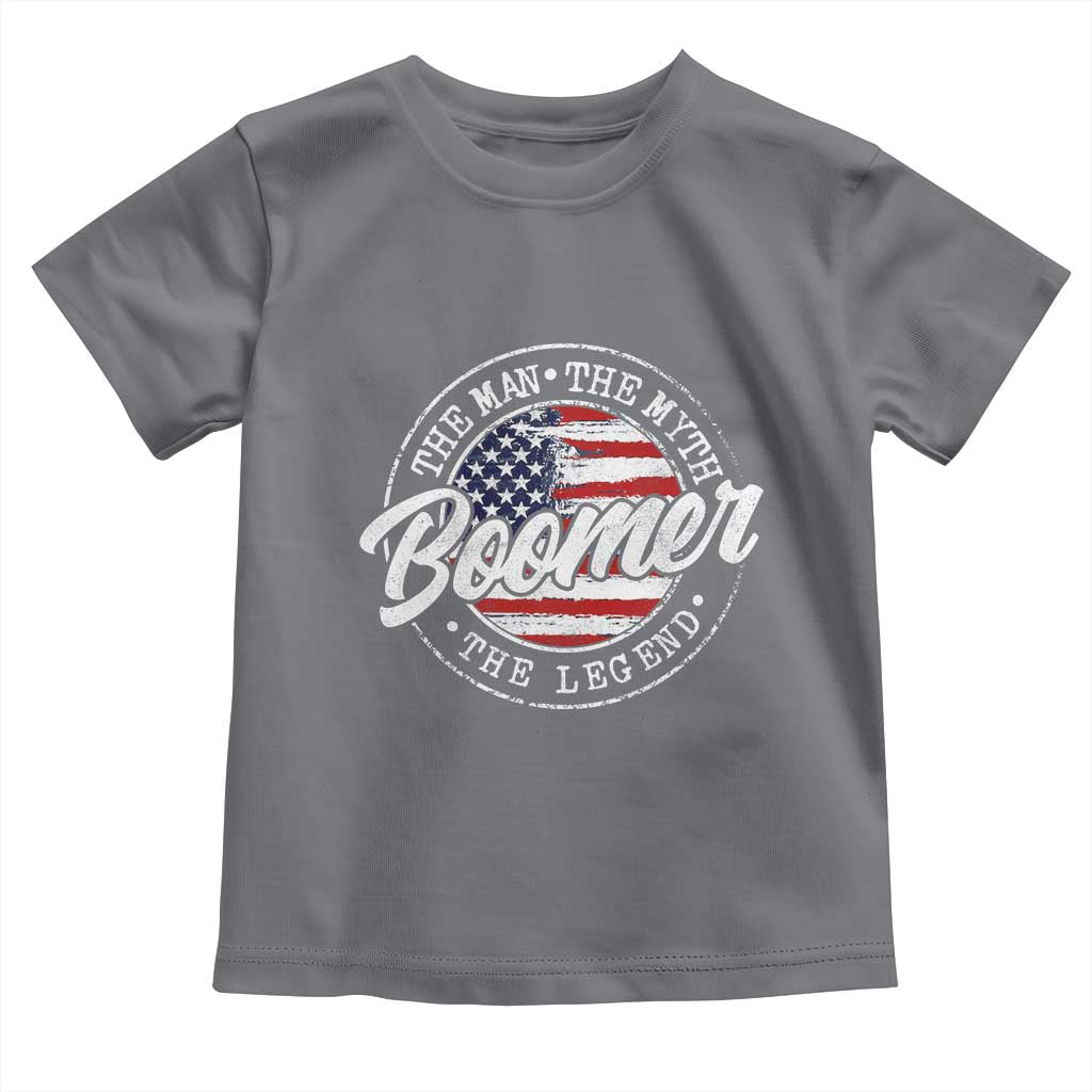 Boomers Generation Toddler T Shirt Vintage The Man The Myth The Legend American Flag TS10 Charcoal Print Your Wear