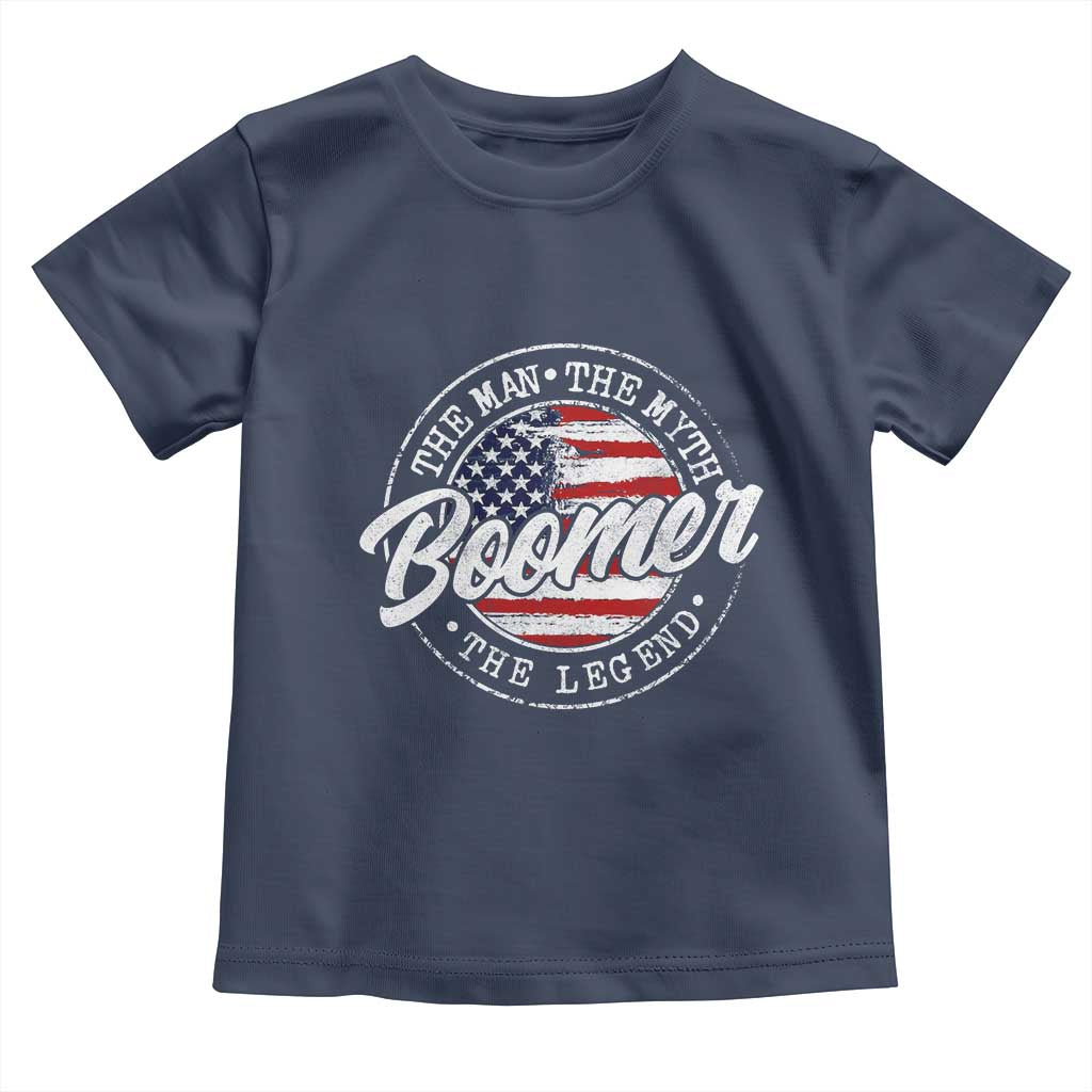Boomers Generation Toddler T Shirt Vintage The Man The Myth The Legend American Flag TS10 Navy Print Your Wear