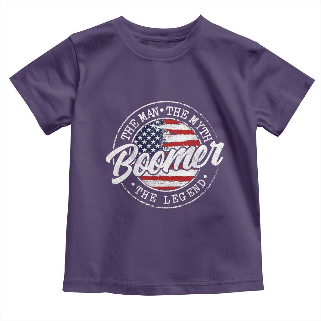 Boomers Generation Toddler T Shirt Vintage The Man The Myth The Legend American Flag TS10 Purple Print Your Wear