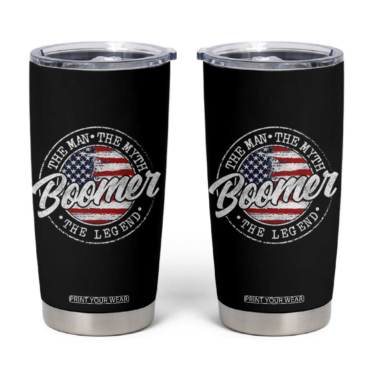 Boomers Generation Tumbler Cup Vintage The Man The Myth The Legend American Flag TS10 Black Print Your Wear