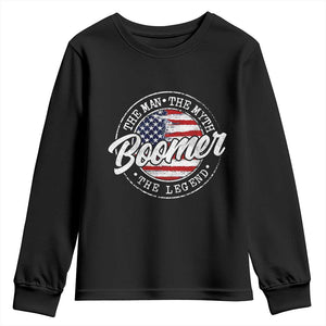 Boomers Generation Youth Sweatshirt Vintage The Man The Myth The Legend American Flag TS10 Black Print Your Wear
