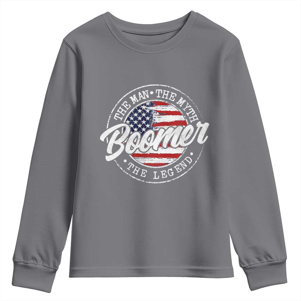 Boomers Generation Youth Sweatshirt Vintage The Man The Myth The Legend American Flag TS10 Charcoal Print Your Wear