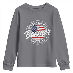 Boomers Generation Youth Sweatshirt Vintage The Man The Myth The Legend American Flag TS10 Charcoal Print Your Wear