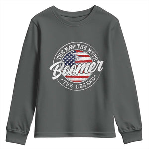 Boomers Generation Youth Sweatshirt Vintage The Man The Myth The Legend American Flag TS10 Dark Heather Print Your Wear