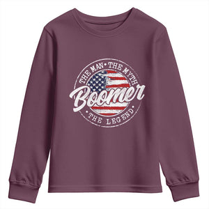 Boomers Generation Youth Sweatshirt Vintage The Man The Myth The Legend American Flag TS10 Maroon Print Your Wear