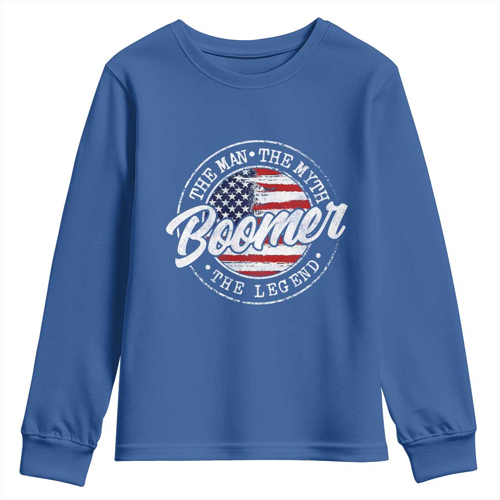 Boomers Generation Youth Sweatshirt Vintage The Man The Myth The Legend American Flag TS10 Royal Blue Print Your Wear
