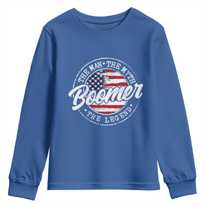 Boomers Generation Youth Sweatshirt Vintage The Man The Myth The Legend American Flag TS10 Royal Blue Print Your Wear