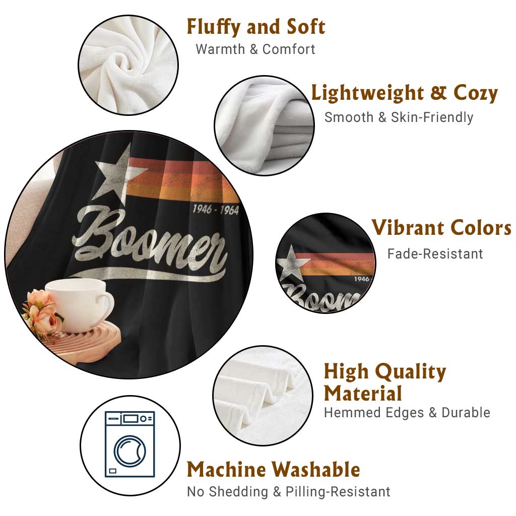 Boomers Generation Throw Blanket Vintage Retro Gift TS10 Print Your Wear