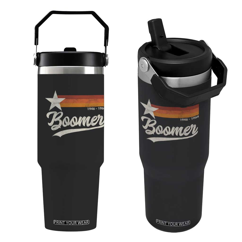 Boomers Generation Flip Straw Tumbler Vintage Retro Gift TS10 One Size: 30 oz Black Print Your Wear