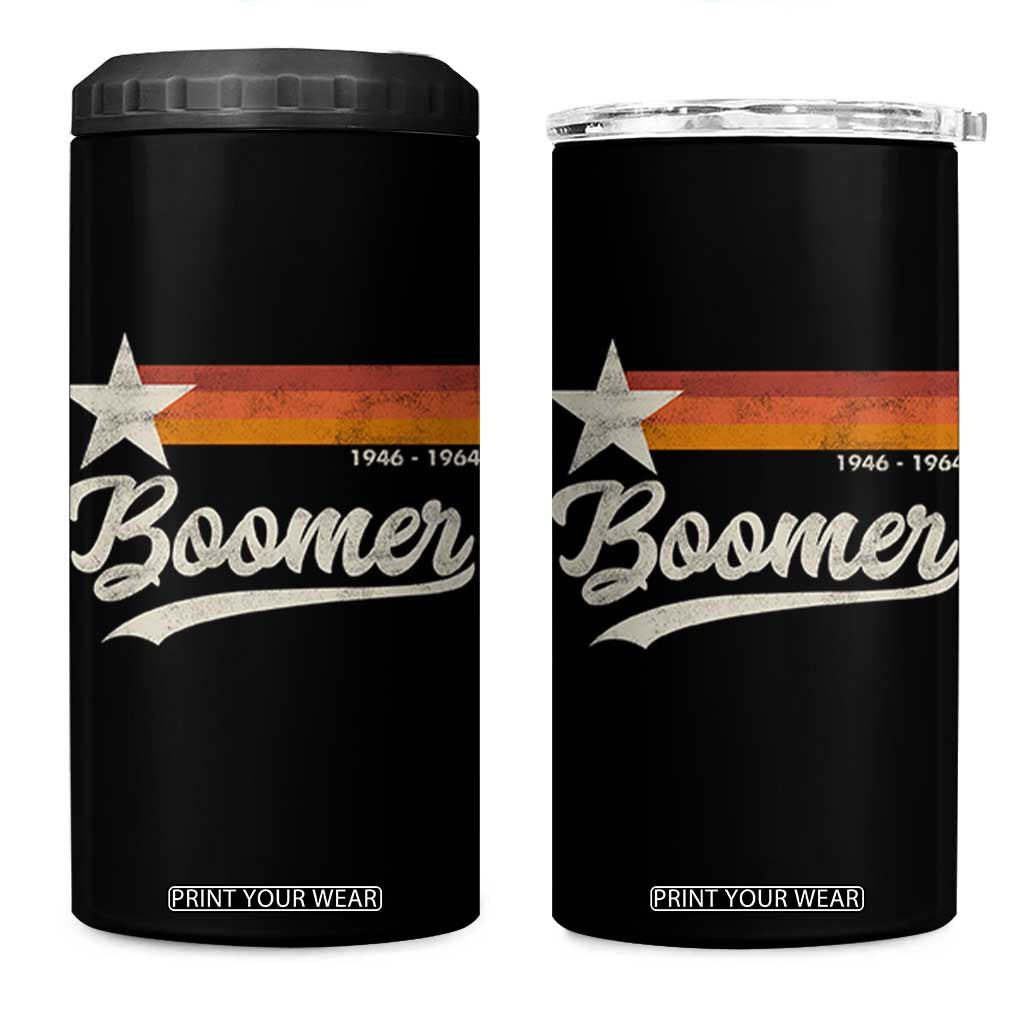 Boomers Generation 4 in 1 Can Cooler Tumbler Vintage Retro Gift TS10 One Size: 16 oz Black Print Your Wear