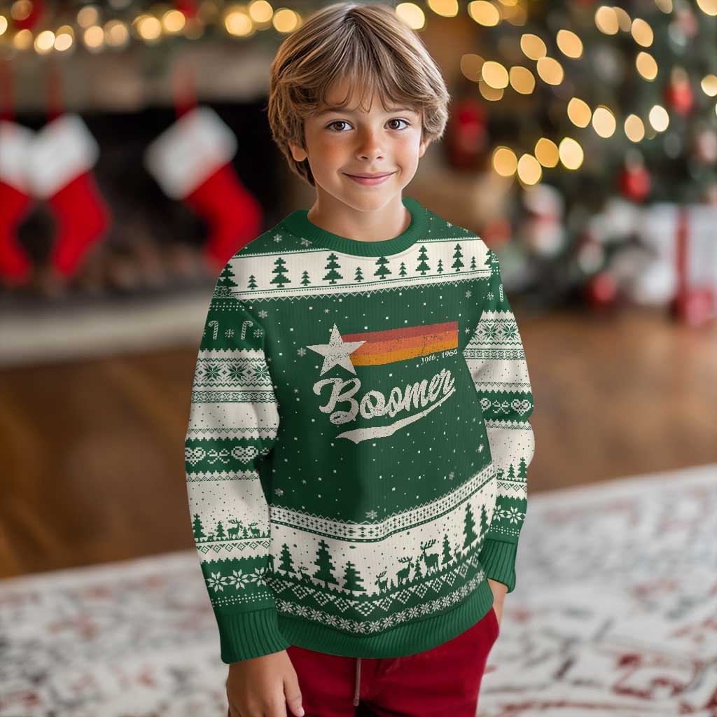 Boomers Generation Ugly Christmas Sweater Vintage Retro Gift TS10 Forest Green Beige Print Your Wear