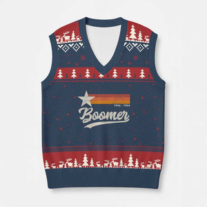 Boomers Generation V-Neck Knit Sweater Vest Vintage Retro Gift TS10 Navy Red Print Your Wear