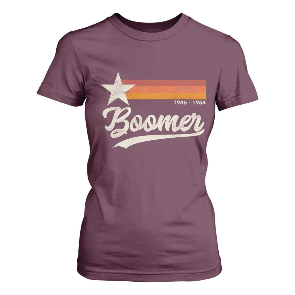 Boomers Generation T Shirt For Women Vintage Retro Gift TS10 Maroon Print Your Wear