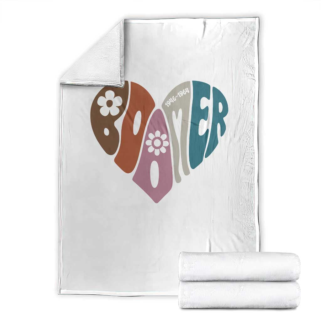 Boomers Generation Throw Blanket Vintage 40s 50s 60s Hippe Peace Love Hippy TS10 White Print Your Wear
