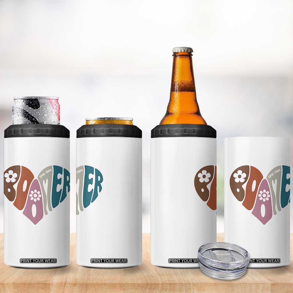Boomers Generation 4 in 1 Can Cooler Tumbler Vintage 40s 50s 60s Hippe Peace Love Hippy TS10 Print Your Wear