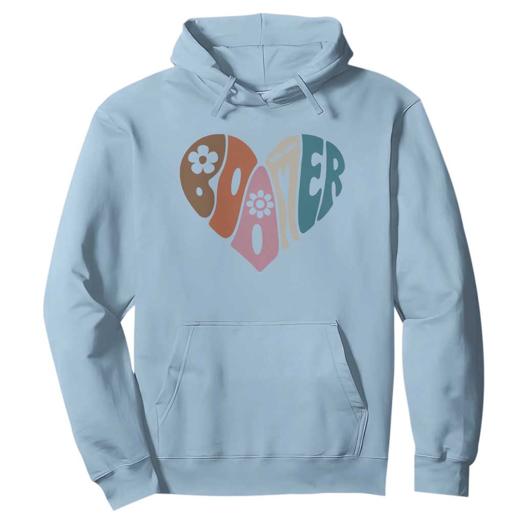Boomers Generation Hoodie Vintage 40s 50s 60s Hippe Peace Love Hippy TS10 Light Blue Print Your Wear