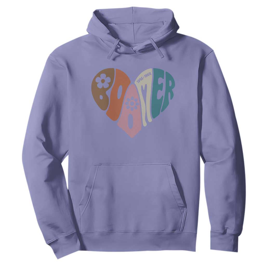 Boomers Generation Hoodie Vintage 40s 50s 60s Hippe Peace Love Hippy TS10 Violet Print Your Wear
