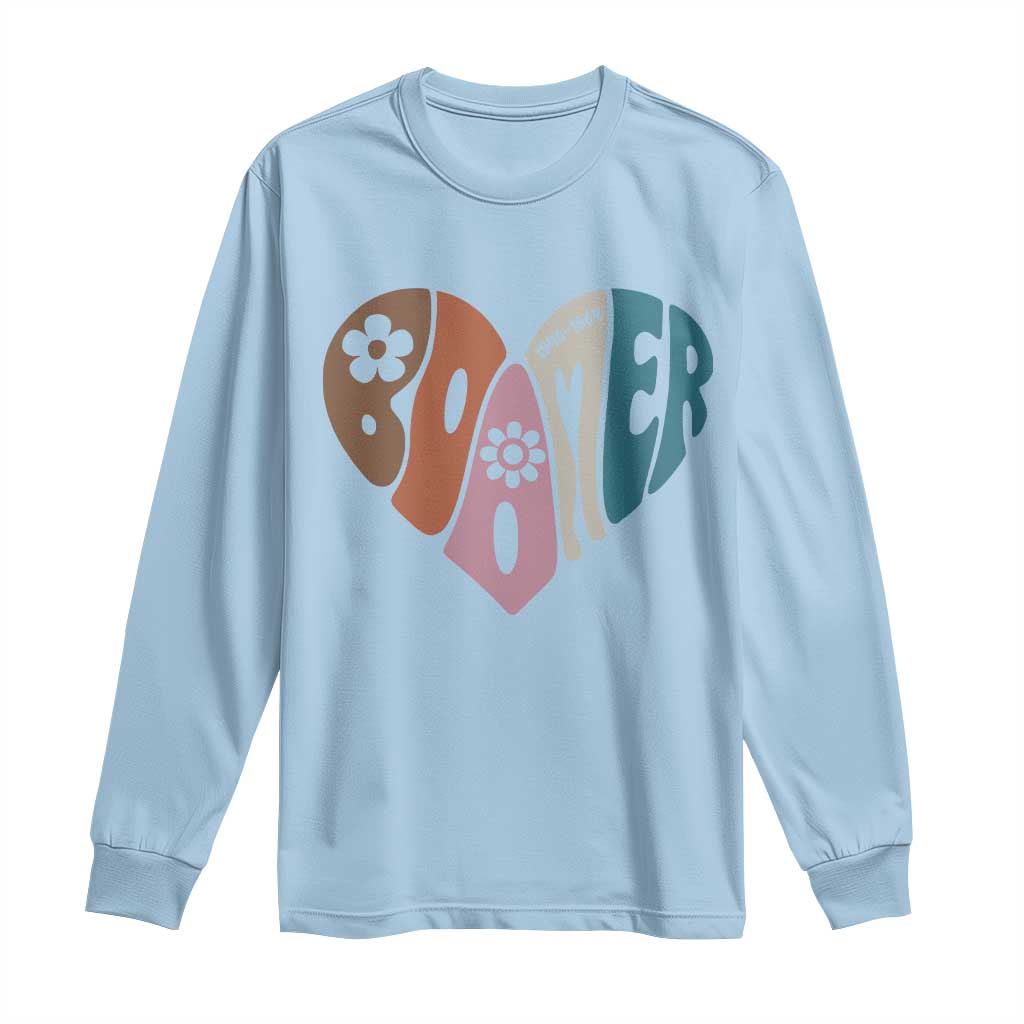 Boomers Generation Long Sleeve Shirt Vintage 40s 50s 60s Hippe Peace Love Hippy TS10 Light Blue Print Your Wear