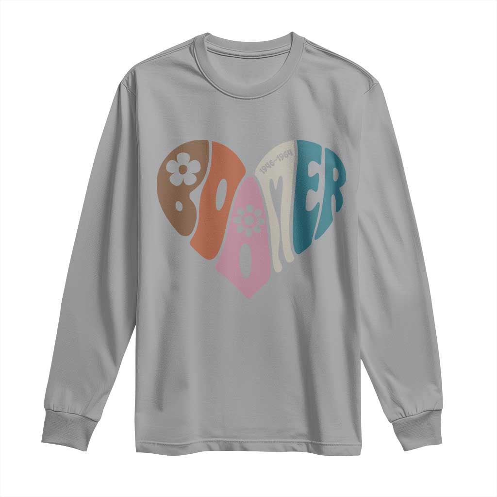 Boomers Generation Long Sleeve Shirt Vintage 40s 50s 60s Hippe Peace Love Hippy TS10 Sport Gray Print Your Wear