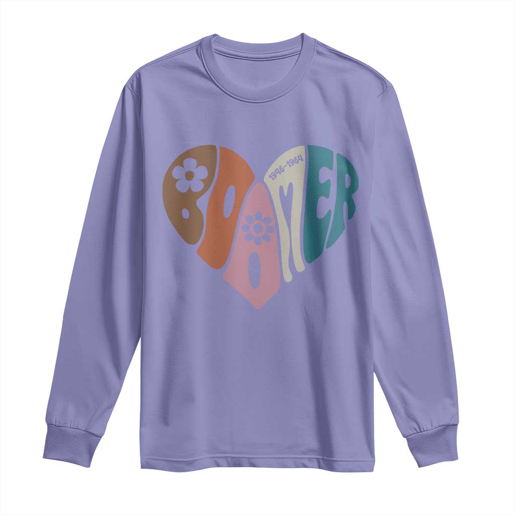 Boomers Generation Long Sleeve Shirt Vintage 40s 50s 60s Hippe Peace Love Hippy TS10 Violet Print Your Wear