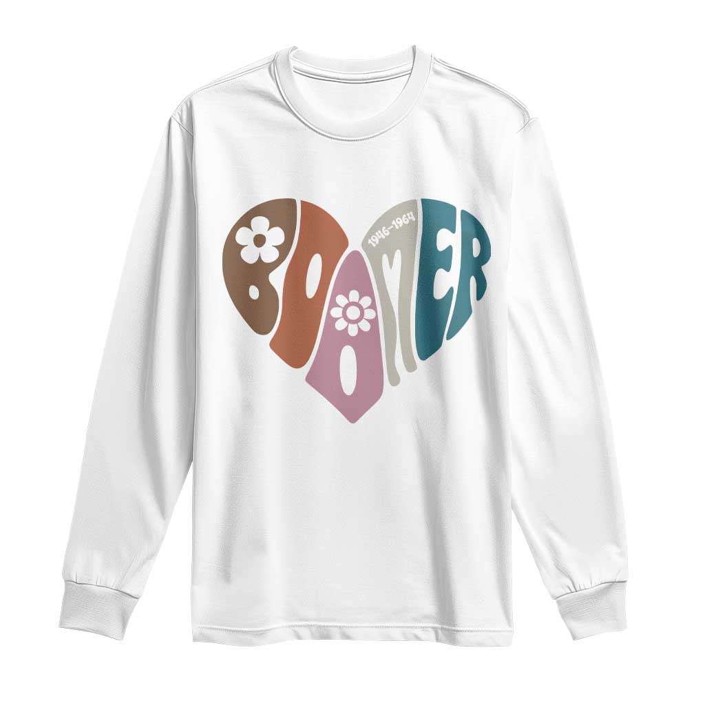 Boomers Generation Long Sleeve Shirt Vintage 40s 50s 60s Hippe Peace Love Hippy TS10 White Print Your Wear