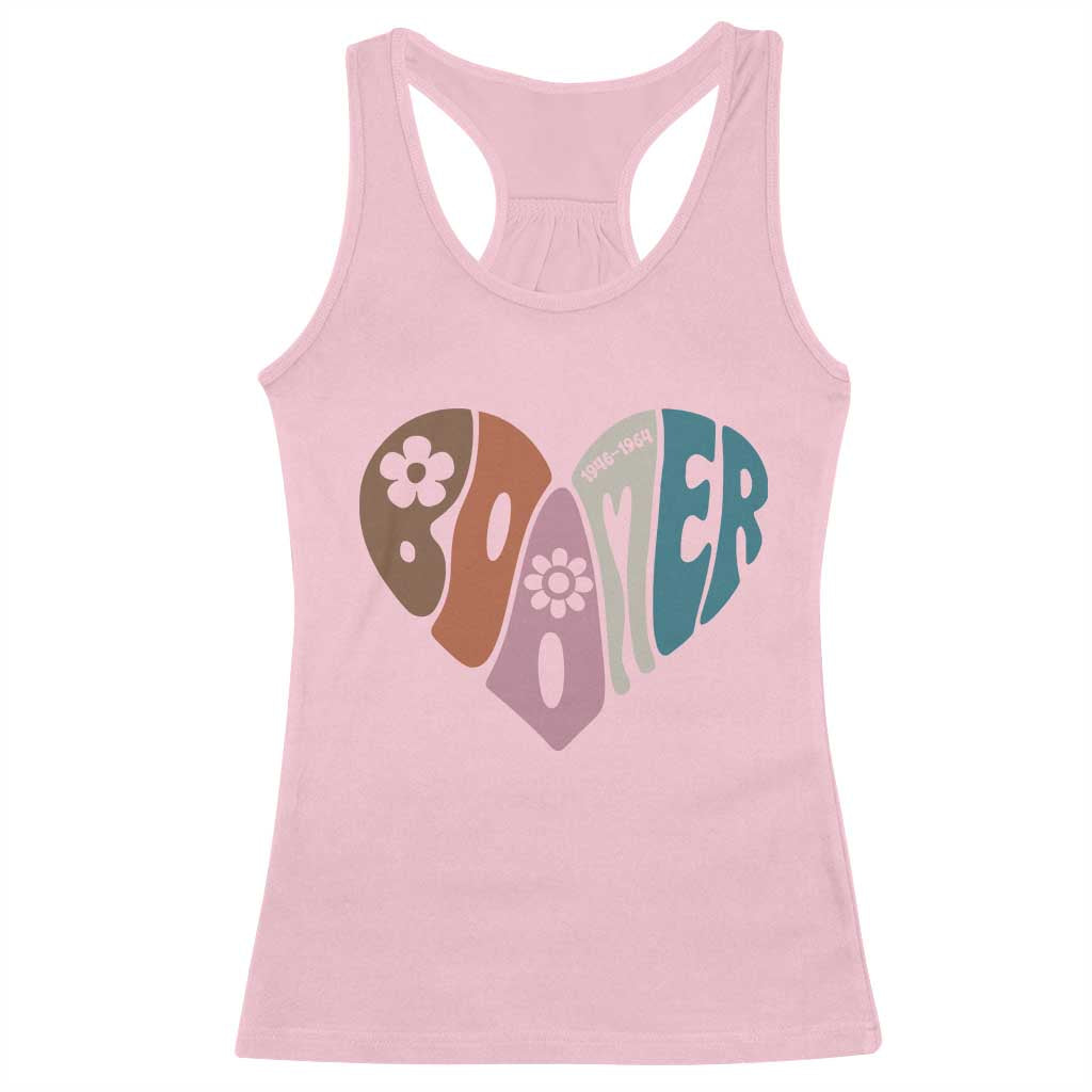 Boomers Generation Racerback Tank Top Vintage 40s 50s 60s Hippe Peace Love Hippy TS10 Light Pink Print Your Wear